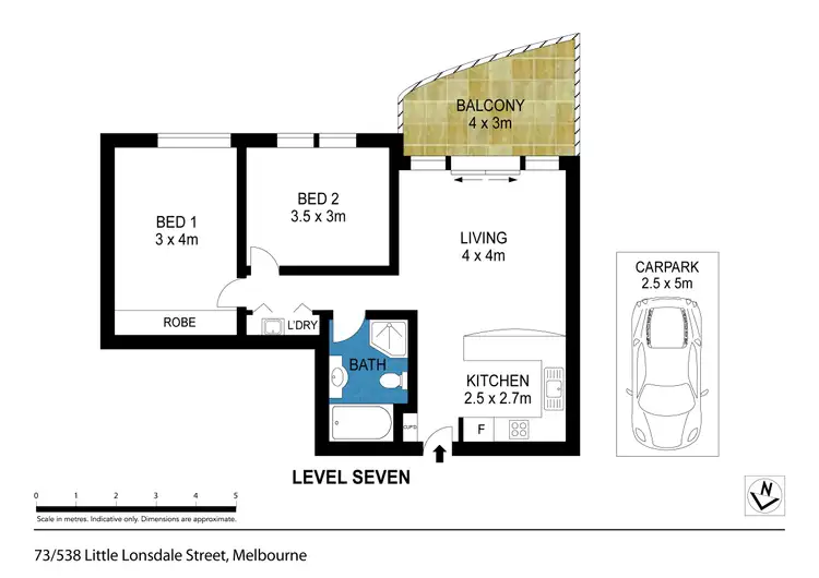 Floorplan of Homely apartment listing, 73/538 Little Lonsdale Street, Melbourne VIC 3000