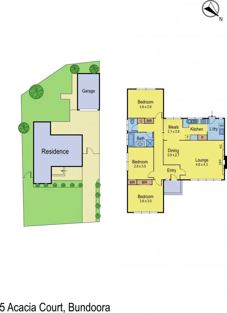 Floorplan of Homely house listing, 5 Acacia Court, Bundoora VIC 3083