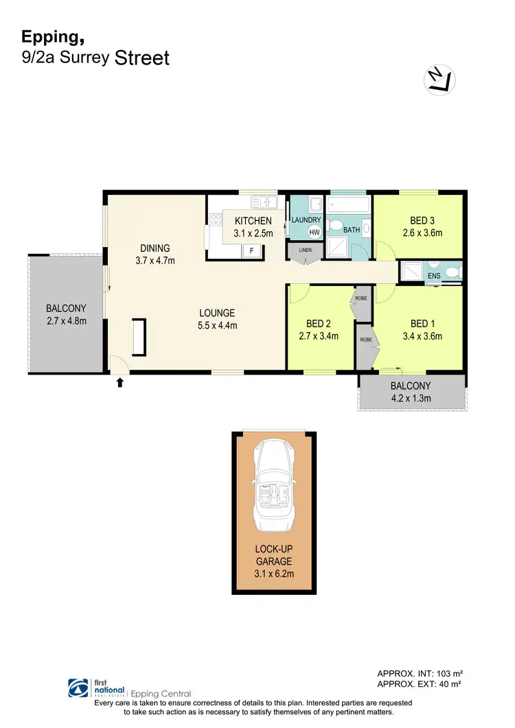 Floorplan of Homely unit listing, 9/2A Surrey Street, Epping NSW 2121