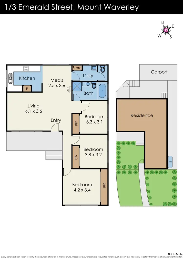 Floorplan of Homely unit listing, 1/3 Emerald Street, Mount Waverley VIC 3149
