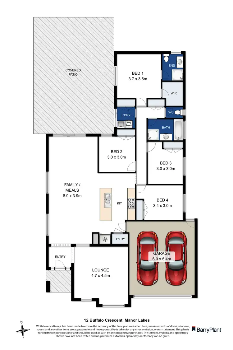Floorplan of Homely house listing, 12 Buffalo Crescent, Wyndham Vale VIC 3024