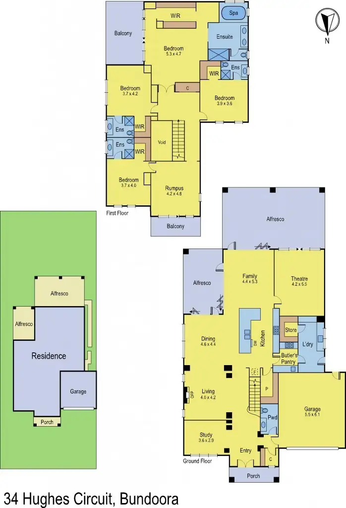 Floorplan of Homely house listing, 34 Hughes Circuit, Bundoora VIC 3083