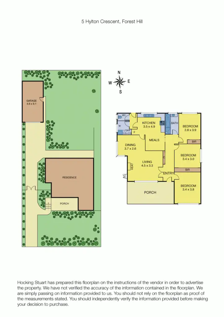 Floorplan of Homely house listing, 5 Hylton Crescent, Forest Hill VIC 3131