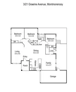 Floorplan of Homely unit listing, 3/21 Graeme Avenue, Montmorency VIC 3094