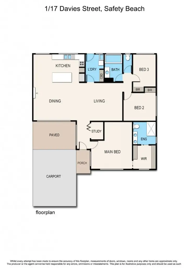 Floorplan of Homely house listing, 1/17 Davies Street, Safety Beach VIC 3936
