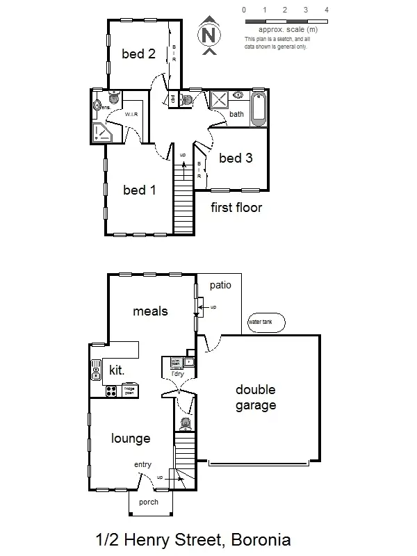 Floorplan of Homely unit listing, 1/2 Henry Street, Boronia VIC 3155