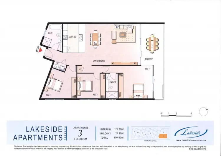 Floorplan of Homely apartment listing, 3/94 Brighton Avenue, Toronto NSW 2283