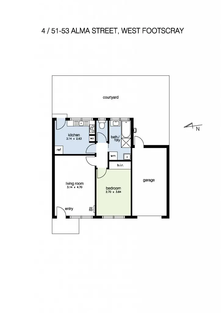 Floorplan of Homely unit listing, 4/51-53 Alma Street, West Footscray VIC 3012