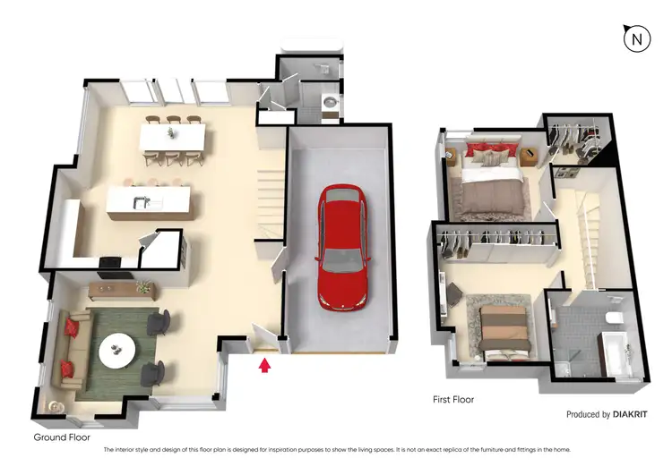 Floorplan of Homely townhouse listing, 1/32-34 Cypress Avenue, Brooklyn VIC 3012