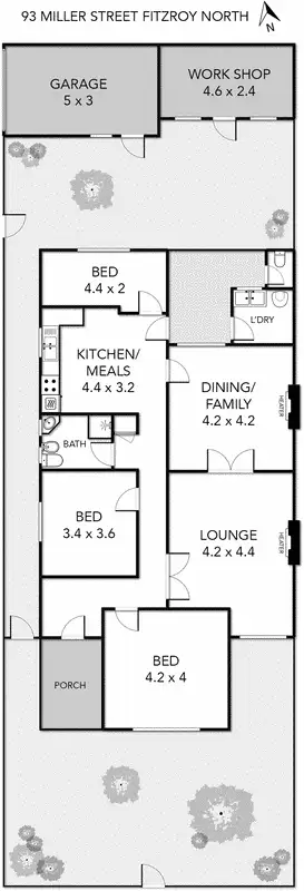 Floorplan of Homely house listing, 93 Miller Street, Fitzroy North VIC 3068