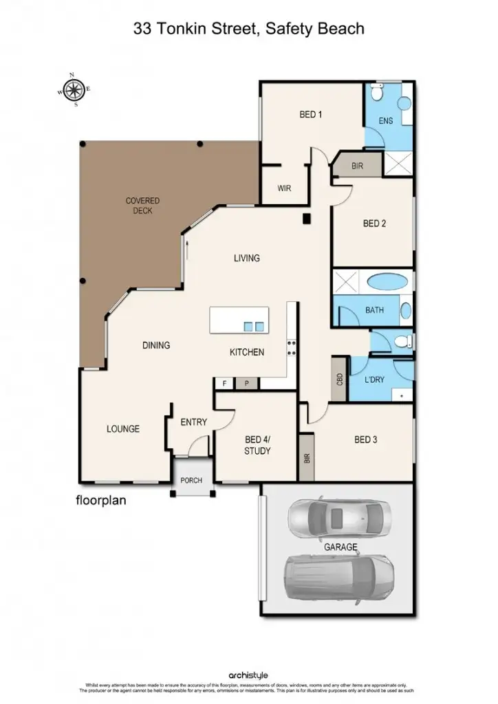 Floorplan of Homely house listing, 33 Tonkin Street, Safety Beach VIC 3936