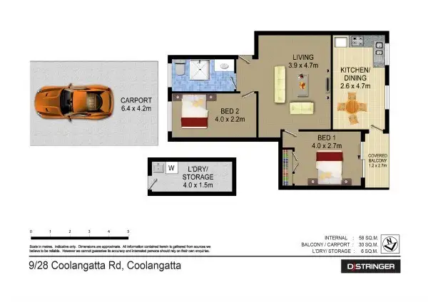 Floorplan of Homely unit listing, 9/28 Coolangatta Road - Waverley Lodge, Kirra QLD 4225
