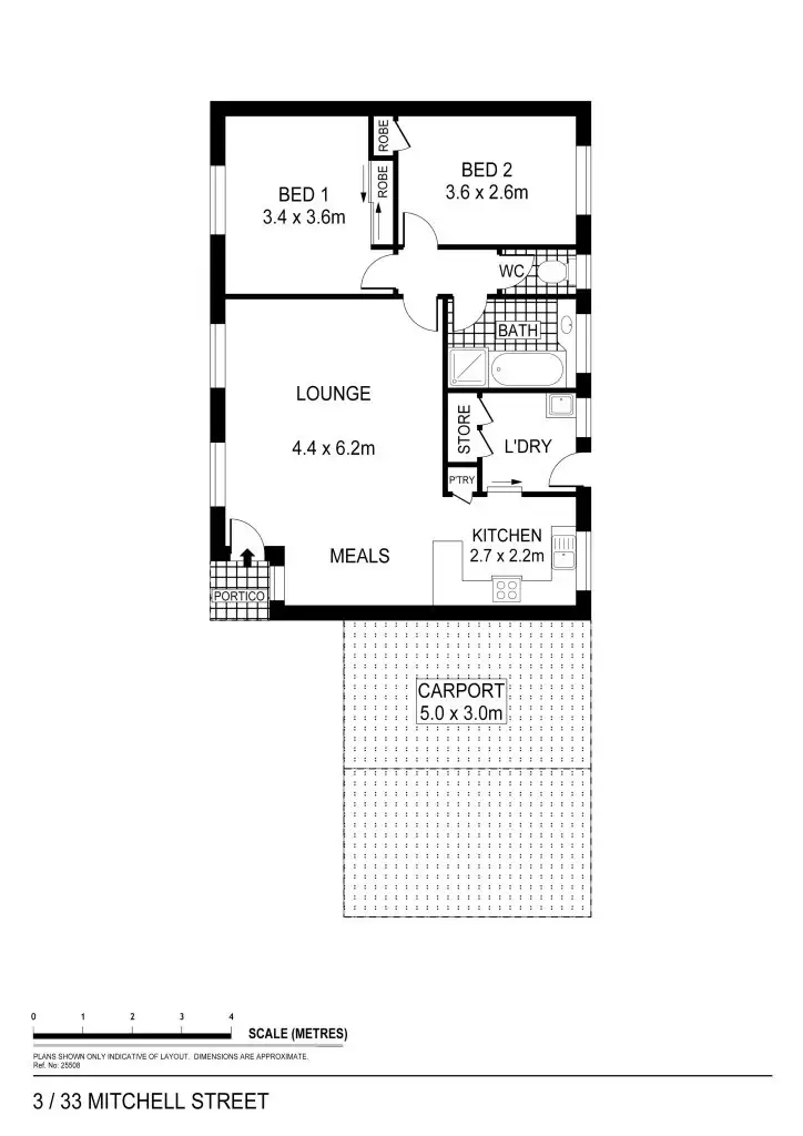 Floorplan of Homely unit listing, 2/33 Mitchell Street, Kangaroo Flat VIC 3555