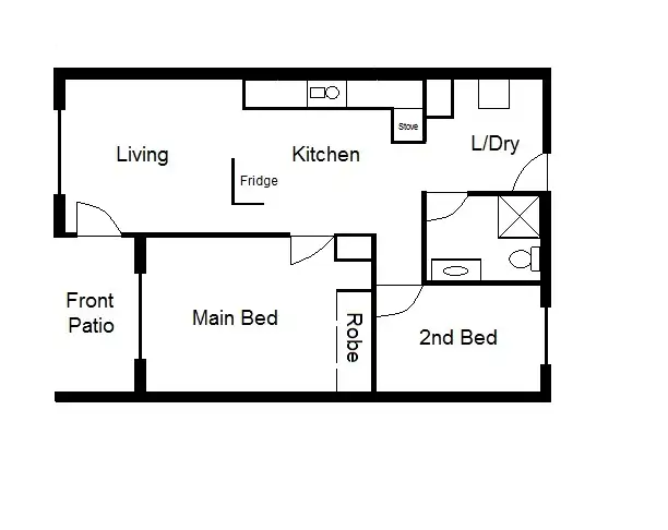 Floorplan of Homely unit listing, 3/100 College Street, East Lismore NSW 2480