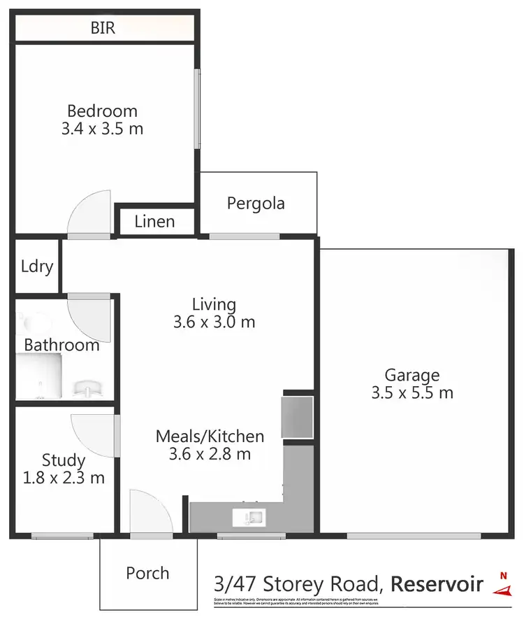 Floorplan of Homely unit listing, 3/47 Storey Road, Reservoir VIC 3073