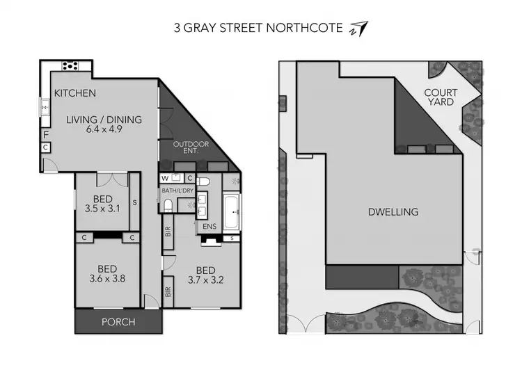 Floorplan of Homely house listing, 3 Gray Street, Northcote VIC 3070