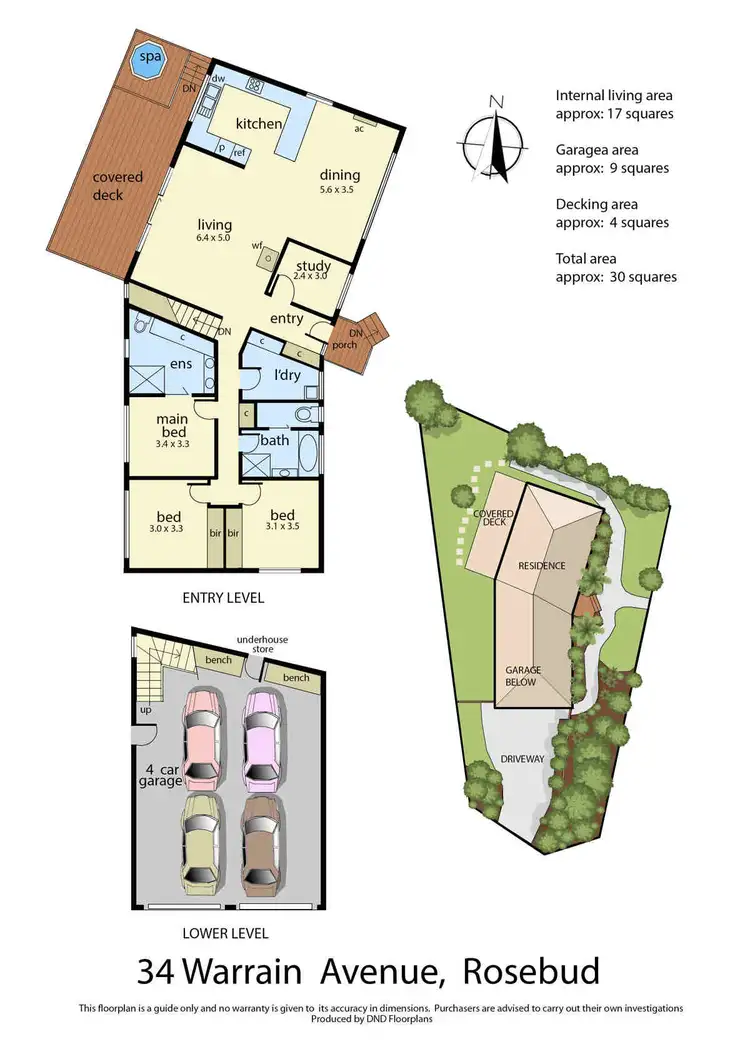 Floorplan of Homely house listing, 34 Warrain Avenue, Rosebud VIC 3939