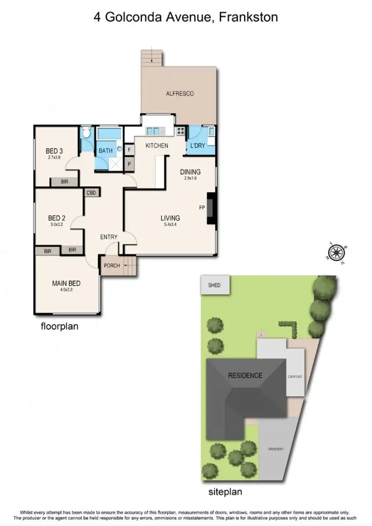 Floorplan of Homely house listing, 4 Golconda Avenue, Frankston VIC 3199