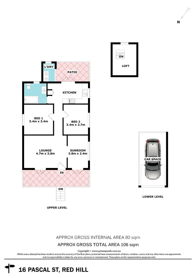 Floorplan of Homely house listing, 16 Pascal Street, Red Hill QLD 4059