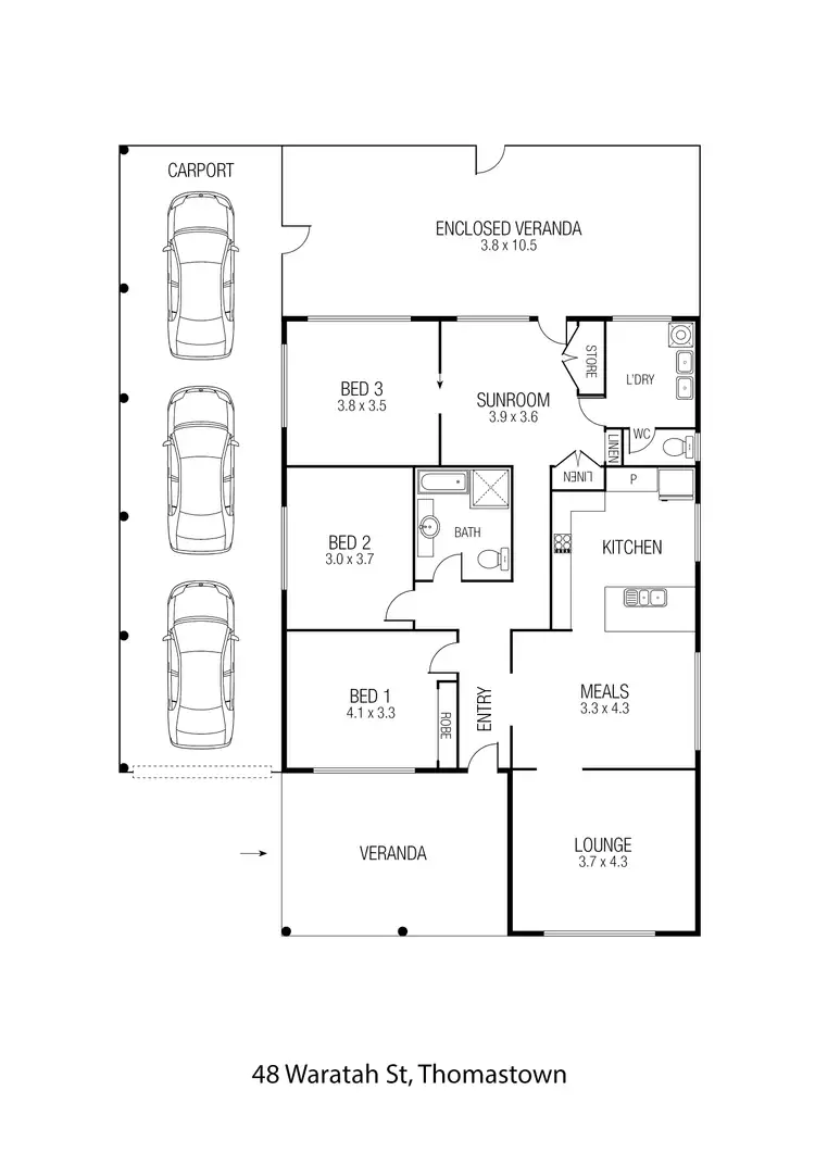 Floorplan of Homely house listing, 48 Waratah Street, Thomastown VIC 3074