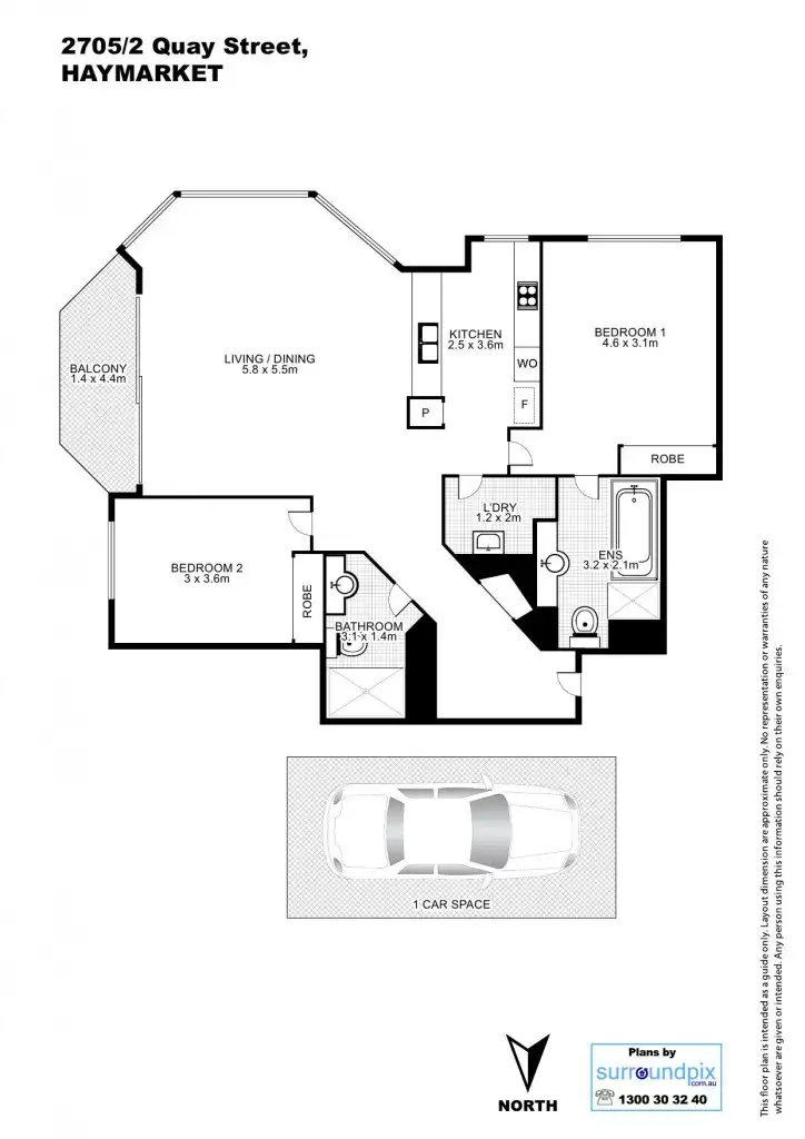 Floorplan of Homely apartment listing, 2 Quay Street, Sydney NSW 2000
