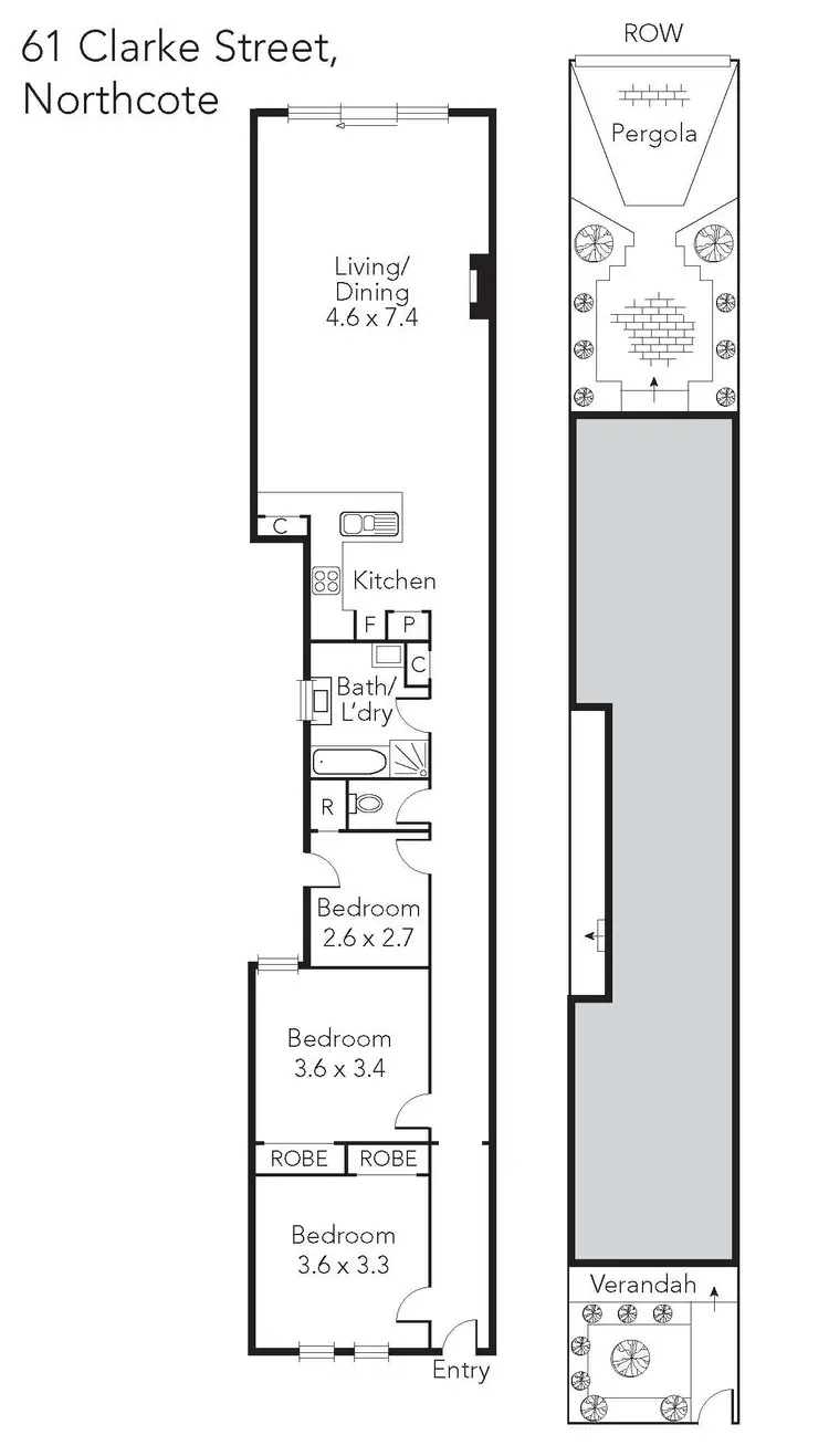 Floorplan of Homely house listing, 61 Clarke Street, Northcote VIC 3070