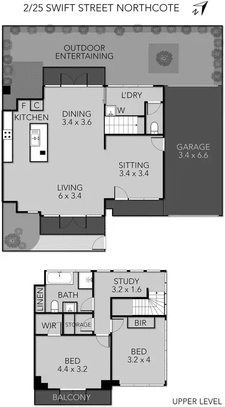 Floorplan of Homely house listing, 2/25 Swift Street, Northcote VIC 3070