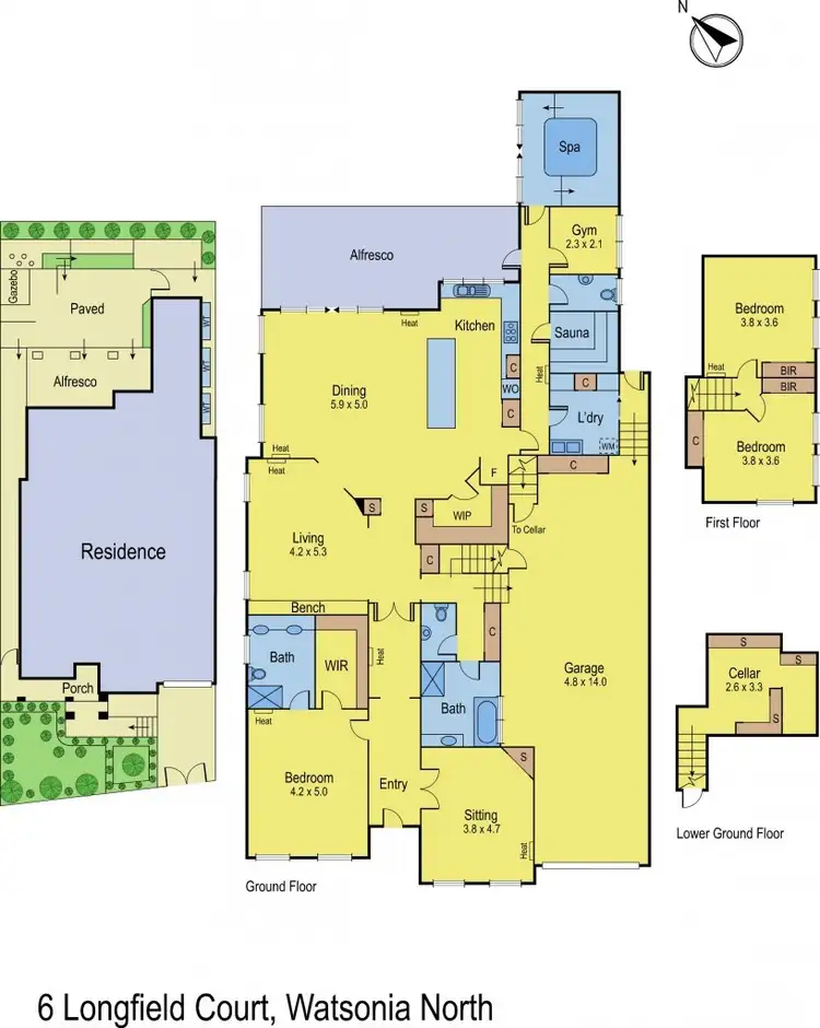 Floorplan of Homely house listing, 6 Longfield Court, Watsonia North VIC 3087