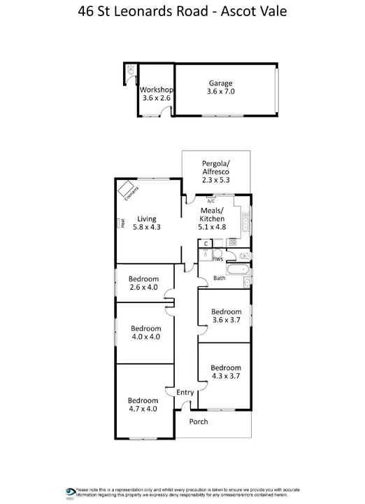 Floorplan of Homely house listing, 46 St Leonards Road, Ascot Vale VIC 3032