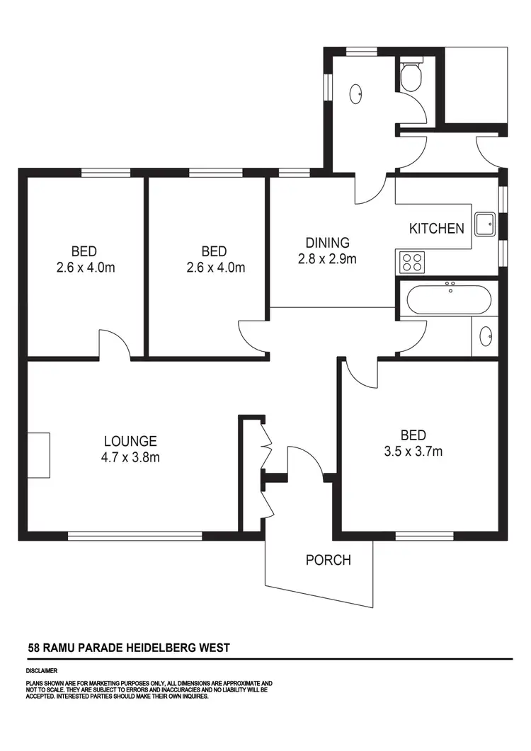 Floorplan of Homely house listing, 58 Ramu Parade, Heidelberg West VIC 3081
