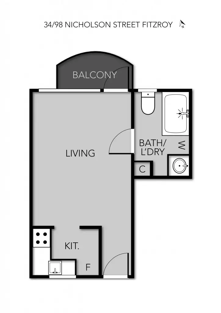 Floorplan of Homely apartment listing, 34/98 Nicholson St, Fitzroy VIC 3065