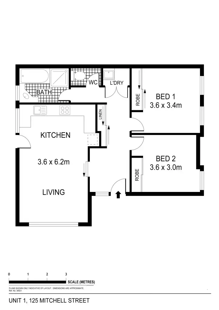 Floorplan of Homely townhouse listing, 1/125 Mitchell Street, Bendigo VIC 3550