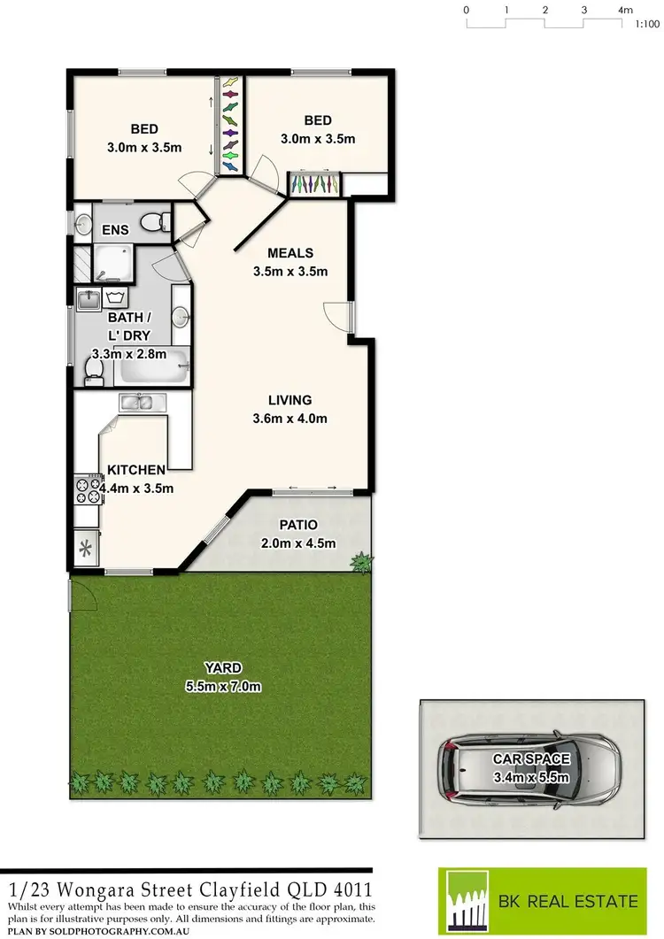 Floorplan of Homely unit listing, 1/23 Wongara St, Clayfield QLD 4011