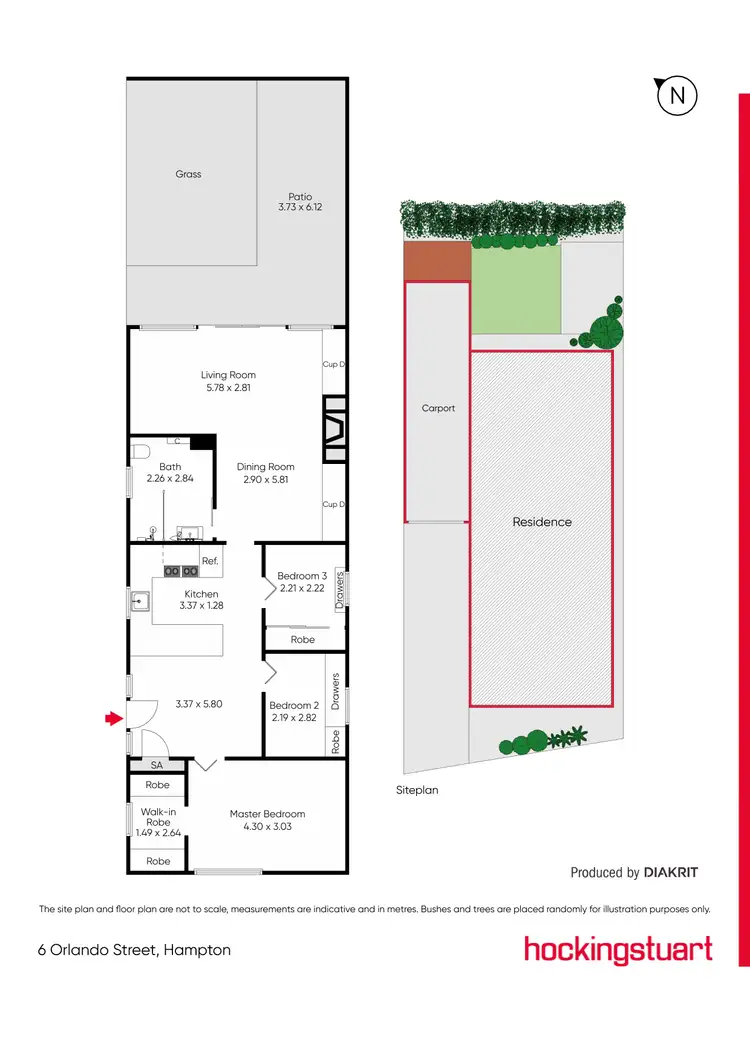 Floorplan of Homely house listing, 6 Orlando Street, Hampton VIC 3188