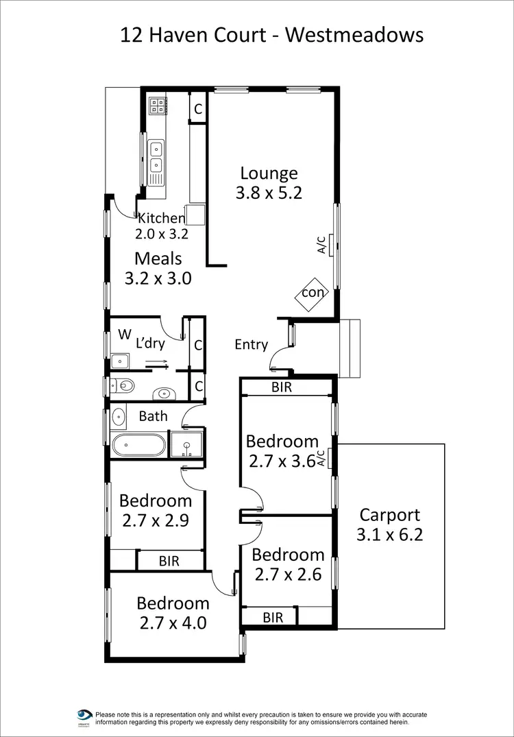 Floorplan of Homely house listing, 12 Haven Court, Westmeadows VIC 3049