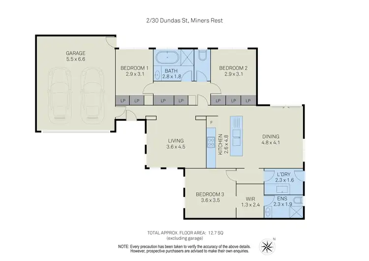 Floorplan of Homely townhouse listing, 2/30 Dundas Street, Miners Rest VIC 3352