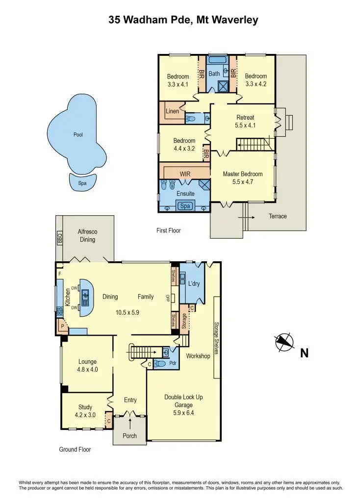 Floorplan of Homely house listing, 35 Wadham Parade, Mount Waverley VIC 3149