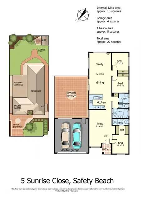 Floorplan of Homely house listing, 5 Sunrise Close, Safety Beach VIC 3936