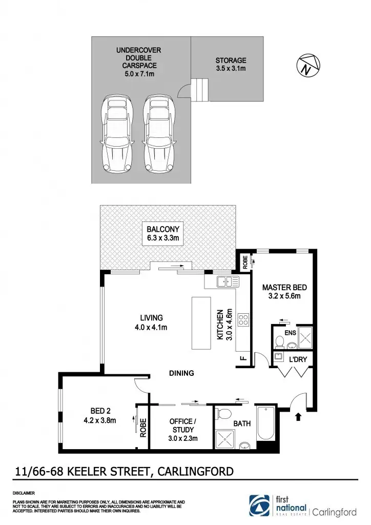 Floorplan of Homely apartment listing, 11/66-68 Keeler Street, Carlingford NSW 2118