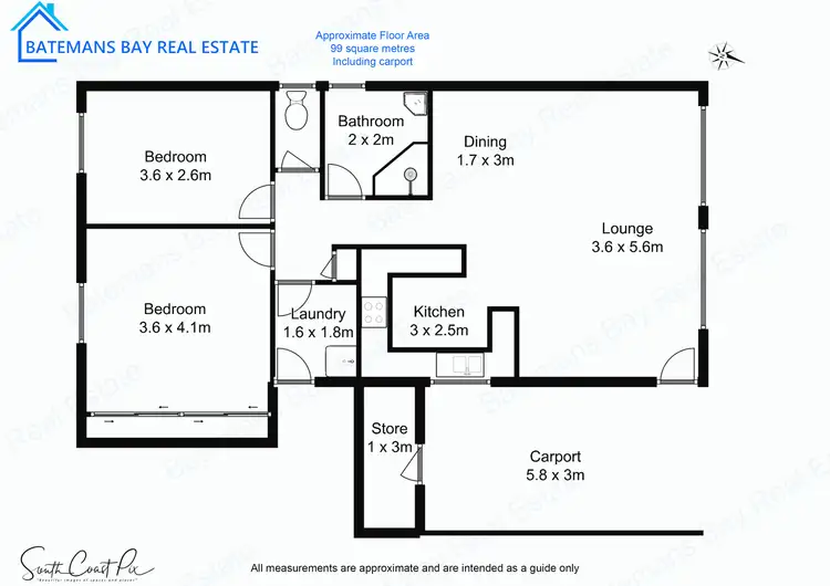 Floorplan of Homely unit listing, 1/692 Beach Road, Surf Beach NSW 2536