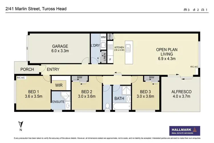 Floorplan of Homely semi-detached listing, 2/41 Marlin  Street, Tuross Head NSW 2537