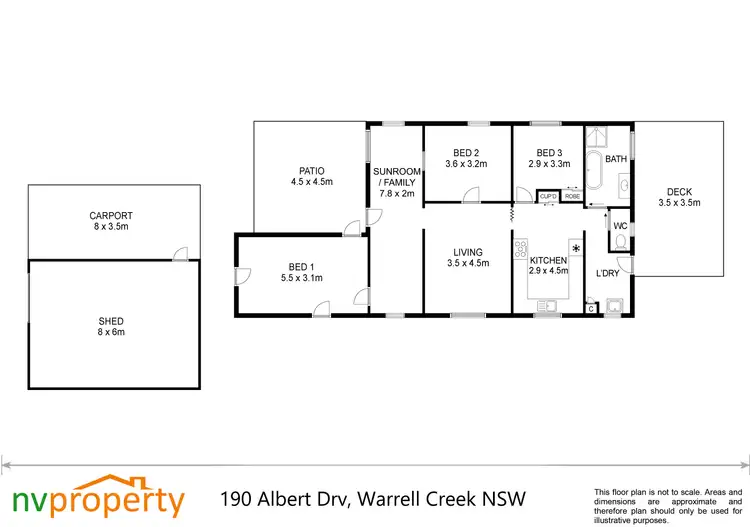 Floorplan of Homely house listing, 190 Albert Drive, Warrell Creek NSW 2447
