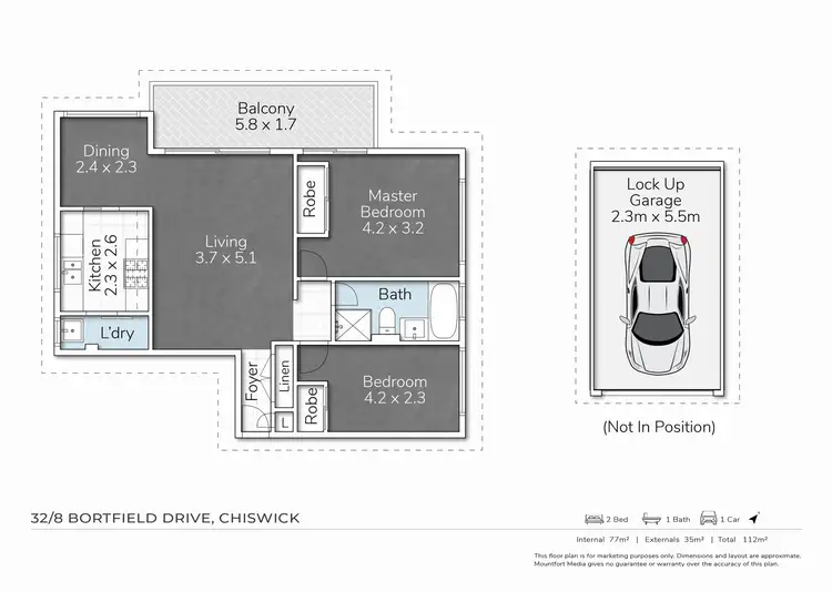 Floorplan of Homely apartment listing, 32/8 Bortfield Drive, Chiswick NSW 2046