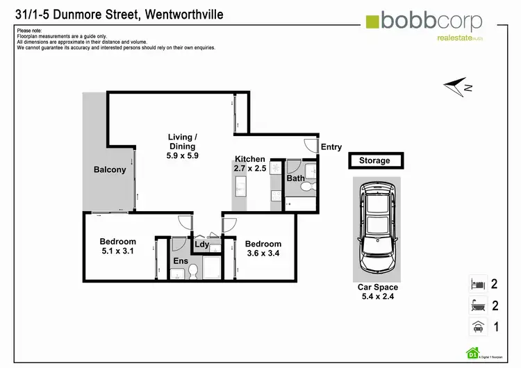 Floorplan of Homely apartment listing, 31/1-5 DUNMORE  Street, Wentworthville NSW 2145