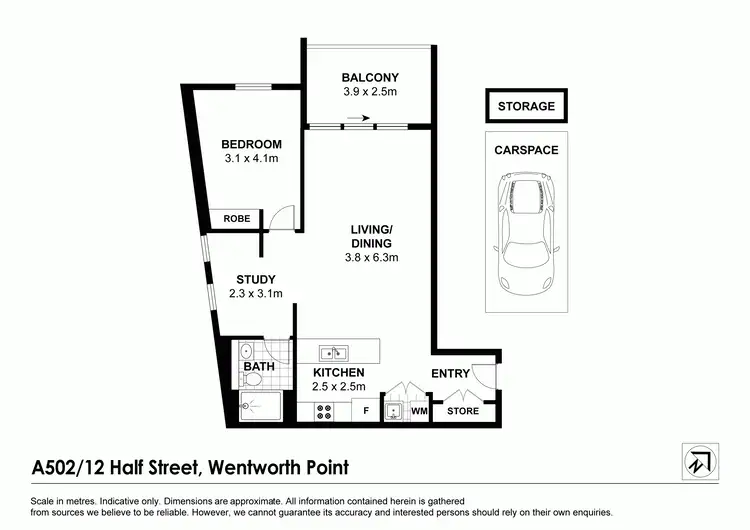 Floorplan of Homely apartment listing, A502/12 Half Street, Wentworth Point NSW 2127