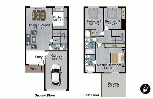 Floorplan of Homely townhouse listing, 76/3 Reid Avenue, Westmead NSW 2145