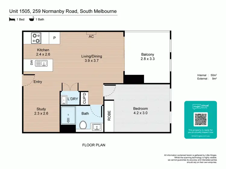 Floorplan of Homely apartment listing, 505/259 Normanby Road, South Melbourne VIC 3205