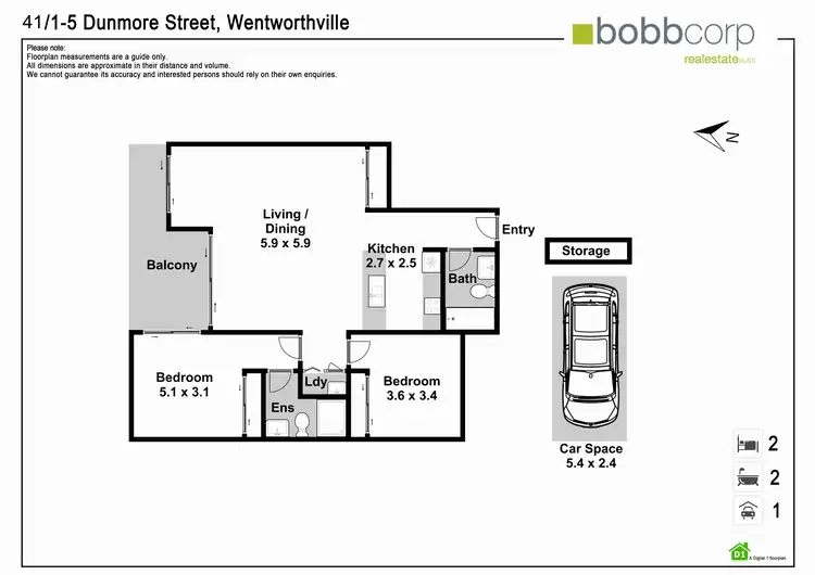 Floorplan of Homely apartment listing, 41/1-5 dunmore Street, Wentworthville NSW 2145