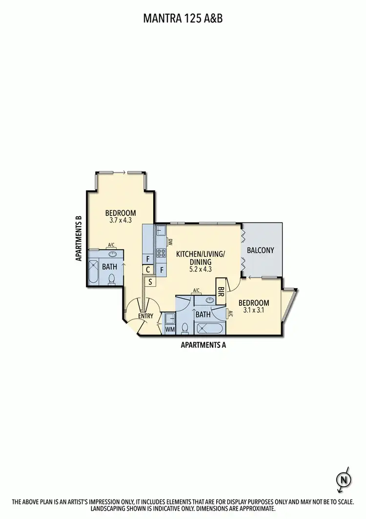 Floorplan of Homely apartment listing, 125A&B/35 Mountjoy Parade, Lorne VIC 3232