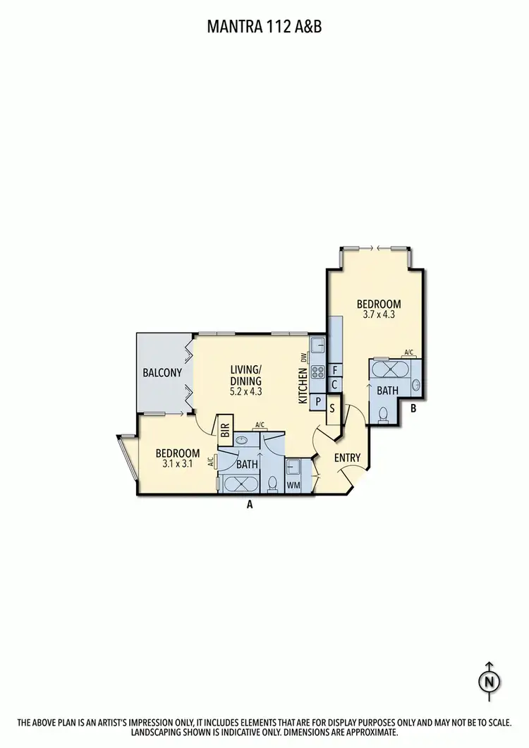 Floorplan of Homely apartment listing, 112A&B/35 Mountjoy Parade, Lorne VIC 3232